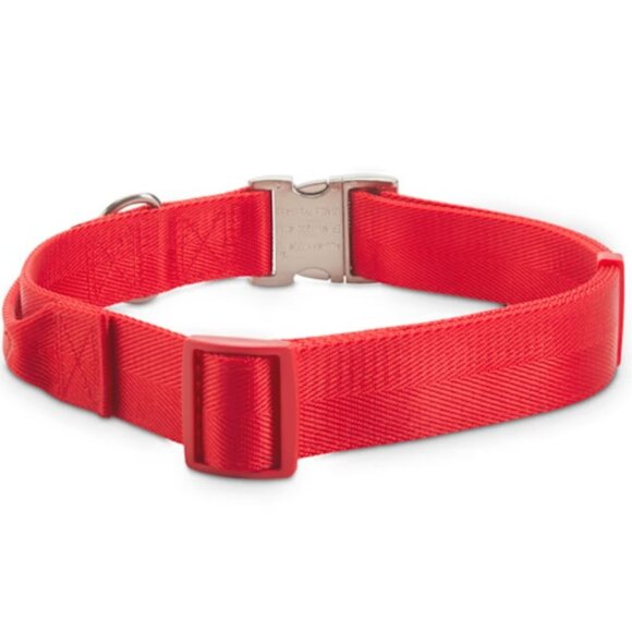 Dog Collar: Traffic Handle Double-Ply Snap Buckle Red Collar, 2XL/3XL - Picture 2 of 3